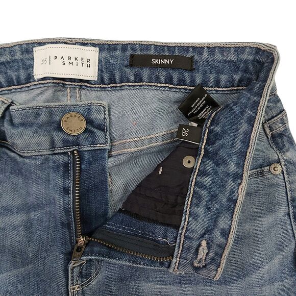 Parker Smith Skinny Jeans Womens 26 Blue Mid Rise Light Wash Distressed Stretch - Picture 5 of 12